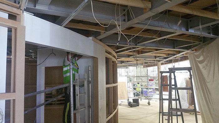 Best Gypsum Partition Contractor Work In Dubai Gypsum Ceiling Work For An Exhibition Stand In Trade Center Dubai